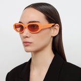 The Attico Irene Angular Sunglasses in Orange