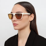 The Attico Erin Flat Top Sunglasses in White