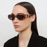 The Attico Berta Oval Sunglasses in Tortoiseshell