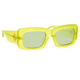 The Attico Marfa Rectangular Sunglasses in Green