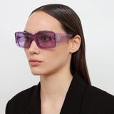 The Attico Marfa Rectangular Sunglasses in Purple