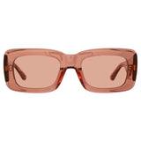 The Attico Marfa Rectangular Sunglasses in Peach