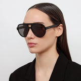 The Attico Jurgen Aviator Sunglasses in Black