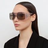 The Attico Andre Oversized Sunglasses in Smoke