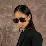Hina Square Sunglasses in Black