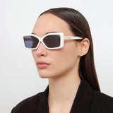 Spiaggia Angular Sunglasses in White by Jacquemus