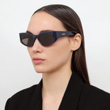 Gala Cat Eye Sunglasses in Navy by Jacquemus