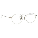 Mayne Oval Optical A Frame in White Gold