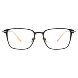 Willis Rectangular Optical Frame in Black and Yellow Gold