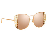 Amelia Oversized Sunglasses in Rose Gold