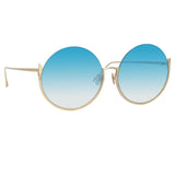 Olivia Round Sunglasses in Light Gold