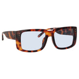 Morrison Rectangular Sunglasses in Tortoiseshell and Blue