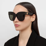 The Dunaway | Oversized Sunglasses in Black Frame (C1)