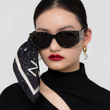 Debbie D-Frame Sunglasses in Sparkled Black