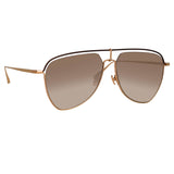 Alma Aviator Sunglasses in Rose Gold (Men's)