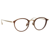 Luis Oval Optical Frame in Light Gold and Brown