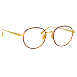 Anton Oval Optical Frame in Yellow Gold and Tortoiseshell