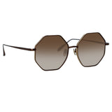 Lianas Hexagon Sunglasses in Metallic Brown