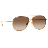 Matis Aviator Sunglasses in Rose Gold