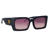 Nieve Rectangular Sunglasses in Black and Wine