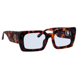 Nieve Rectangular Sunglasses in Tortoiseshell and Blue