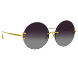 Lotus Round Sunglasses in Yellow Gold