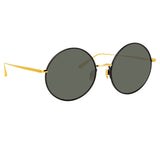 Bea Round Sunglasses in Yellow Gold