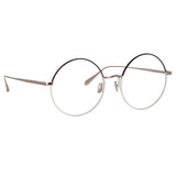 Bea Round Optical Frame in Mocha and Light Gold