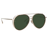 Torino Aviator Sunglasses in Light Gold