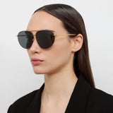 Gabriel Oversized Sunglasses in Yellow Gold