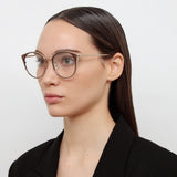 Neusa Oval Optical Frame in Light Gold