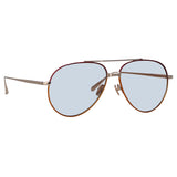 Marcelo Aviator Sunglasses in Light Blue and Red