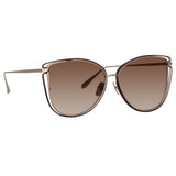 Dinah Cat Eye Sunglasses in Light Gold