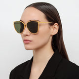 Dinah Cat Eye Sunglasses in Yellow Gold