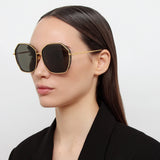 Rowe Oversize Sunglasses in Yellow Gold