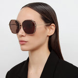 Rowe Oversize Sunglasses in Light Gold