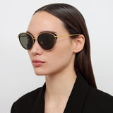 Song Cat Eye Sunglasses in Yellow Gold and Black