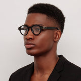 Men's Musa Oval Optical Frame in Black