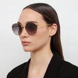 Fielder Cat Eye Sunglasses in Yellow Gold