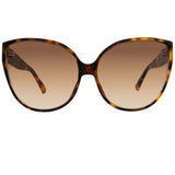 Linda Farrow 656 Cat Eye Sunglasses in Tortoiseshell