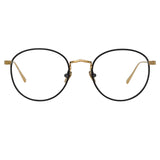 The Harrison | Oval Optical Frame in Black and Light Gold (C3)