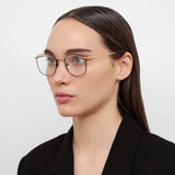 The Simon | Square Optical Frame in Yellow Gold and Black (C18)