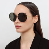 The Alona | Oversized Sunglasses in Black Frame (C29)