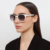 Magda Butrym D-Frame Sunglasses in White and Black