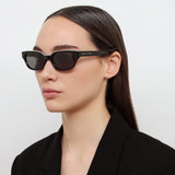 Magda Butrym Medium Cat Eye Sunglasses in Black and Crystal