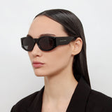 Magda Butrym D-Frame Sunglasses in Black and Grey