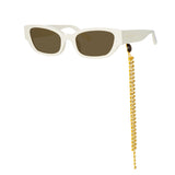Magda Butrym Cat Eye Sunglasses in Ivory and Brown