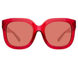 The Attico Zoe Oversized Sunglasses in Red