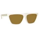 The Attico Erin Flat Top Sunglasses in White