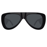 The Attico Edie Aviator Sunglasses in Black